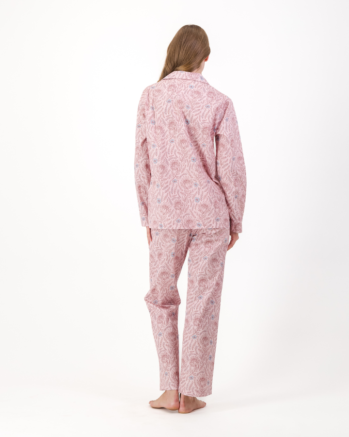 Womens Long Pyjamas - Proteas on Pink