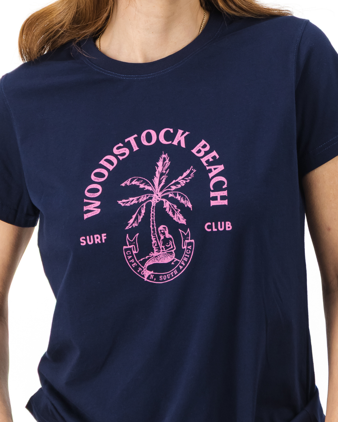 Womens T-Shirt - Red Surf Club on Navy