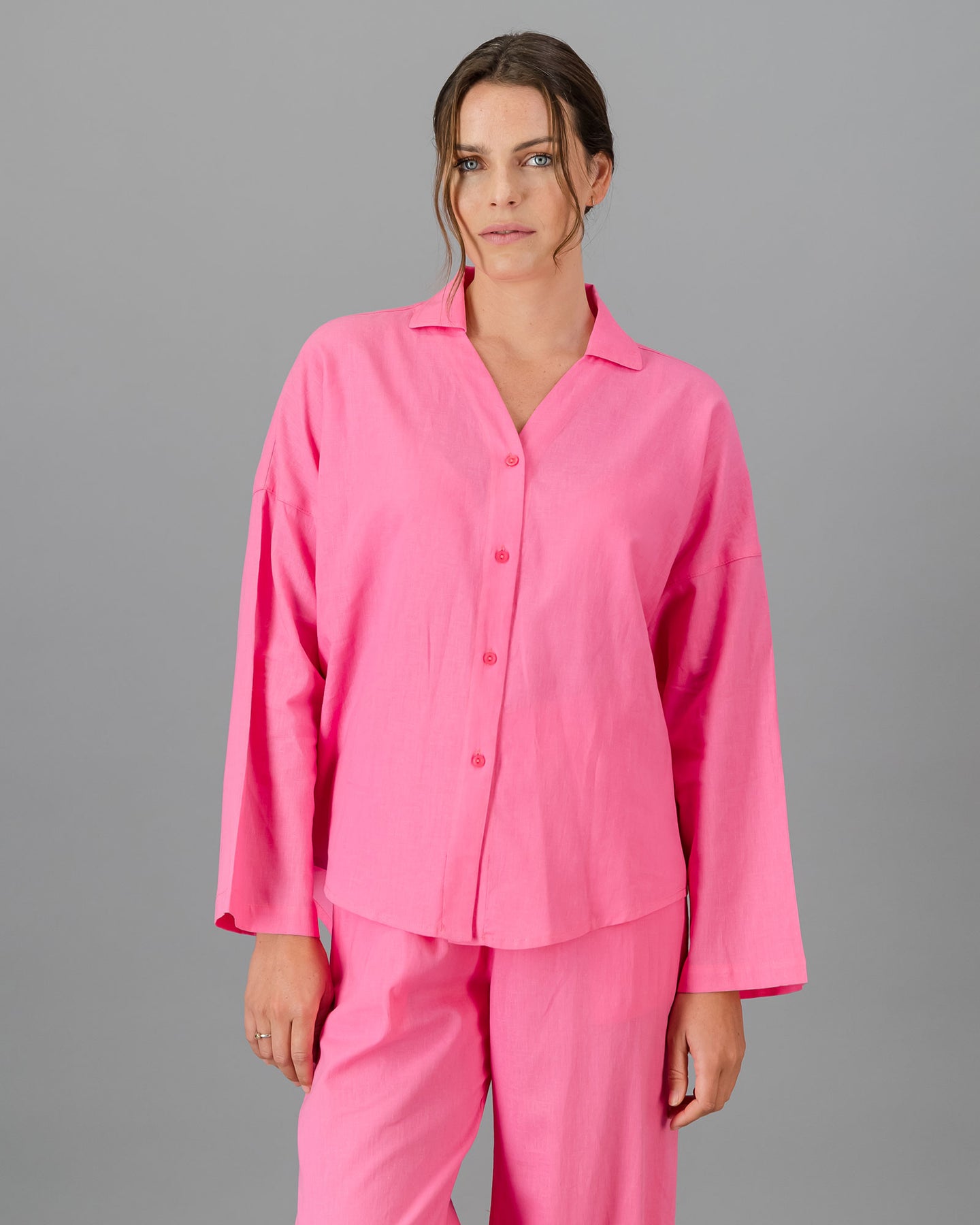Womens Linen Flow Shirt - Pink – Woodstock Laundry SA
