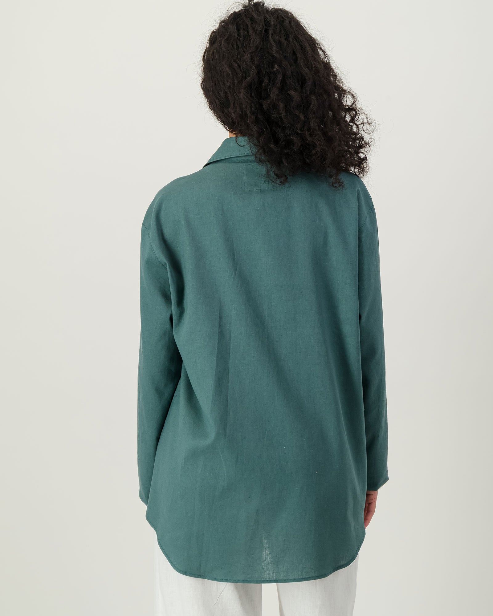 Womens Linen Over Shirt - Forest Green – Woodstock Laundry SA