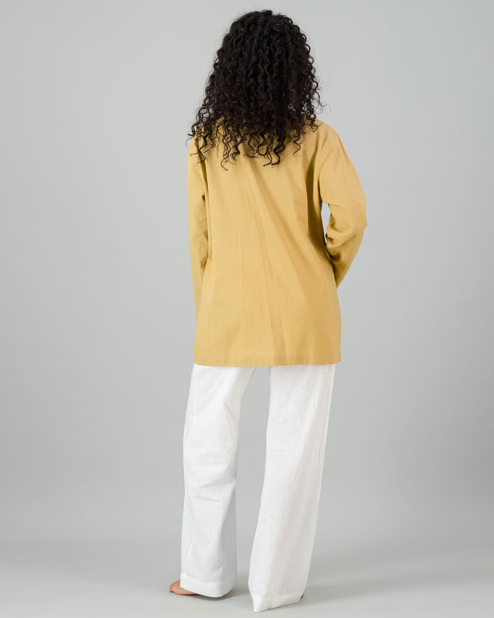 Womens Linen Shacket Sahara Back - Woodstock Laundry