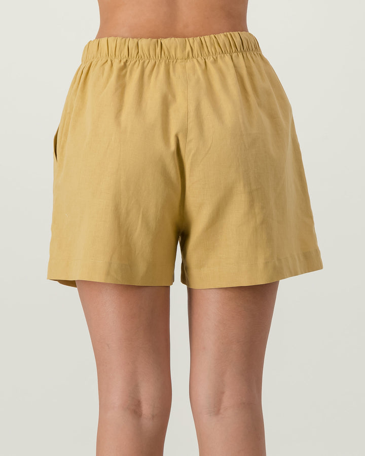 Womens Linen Shorts - Sahara Back - Woodstock Laundry