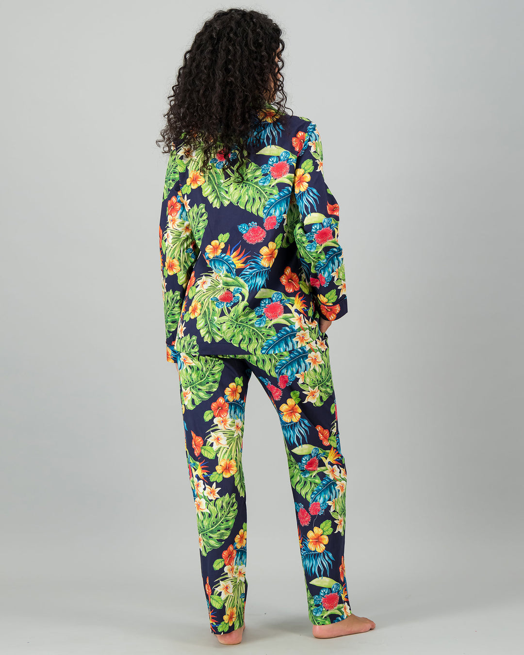 Womens Long Pyjamas - Magnum on Navy Back - Woodstock Laundry