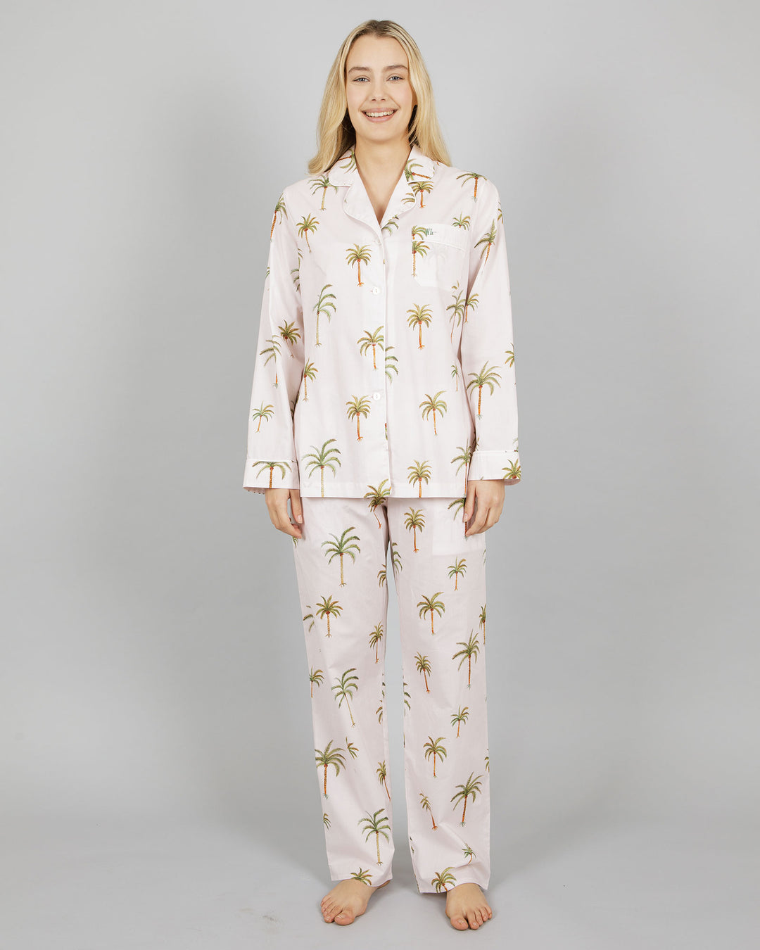 Womens Long Pyjamas Palm Beach Front - Woodstock Laundry