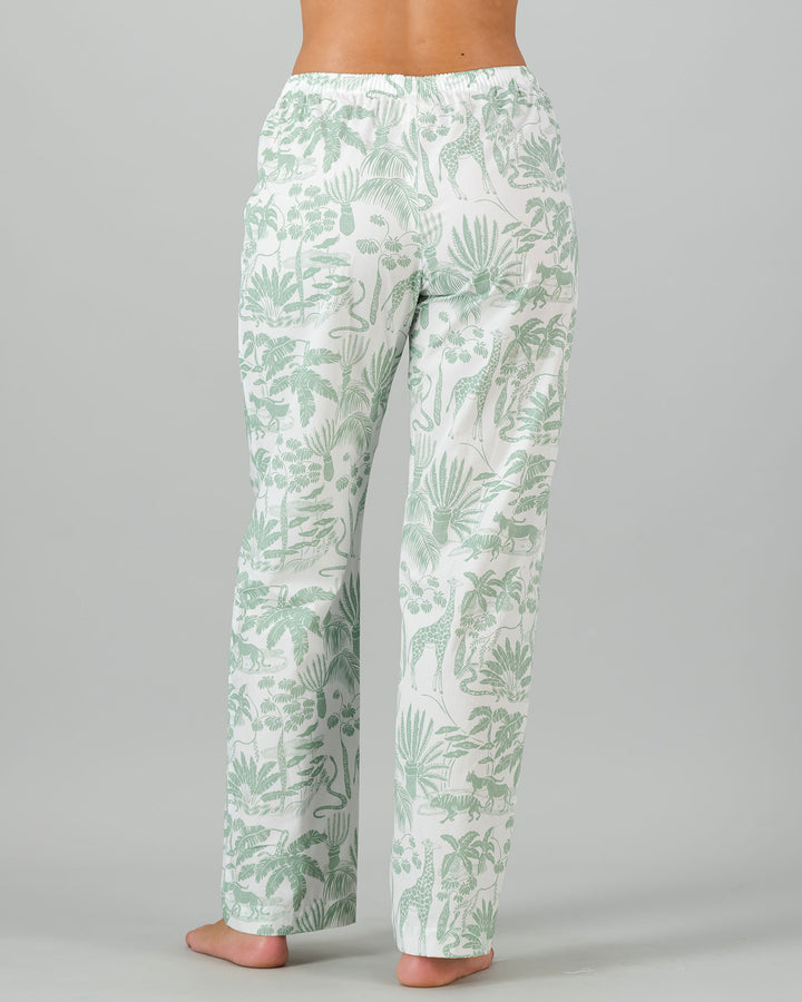 Womens Lounge Pants - Sage Mono Safari Back- Woodstock Laundry
