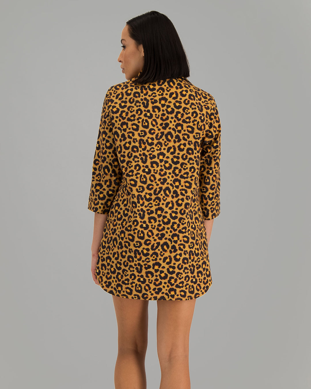 Womens Sleepshirt - Leopard Skin on Orange Back - Woodstock Laundry