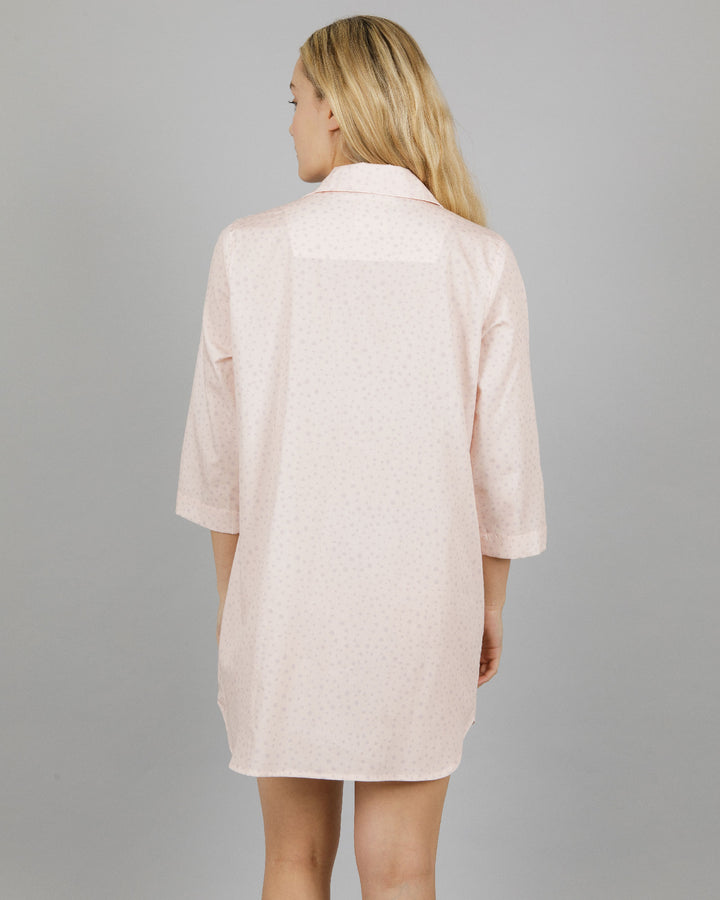 Womens Sleepshirt Pink Dots Back - Woodstock Laundry