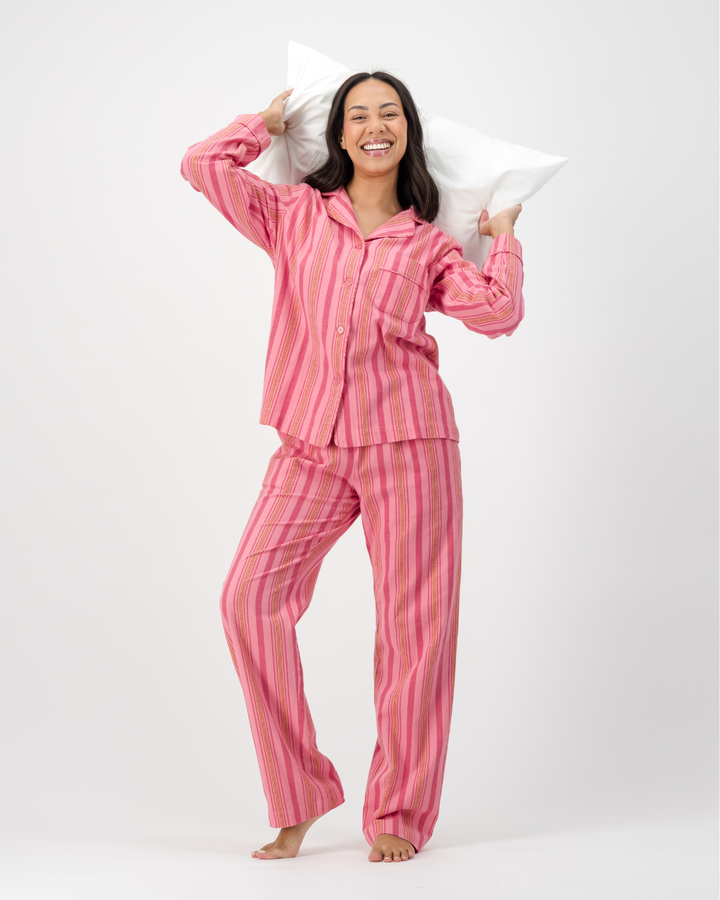 Womens Long Pyjamas - Jett on Pink