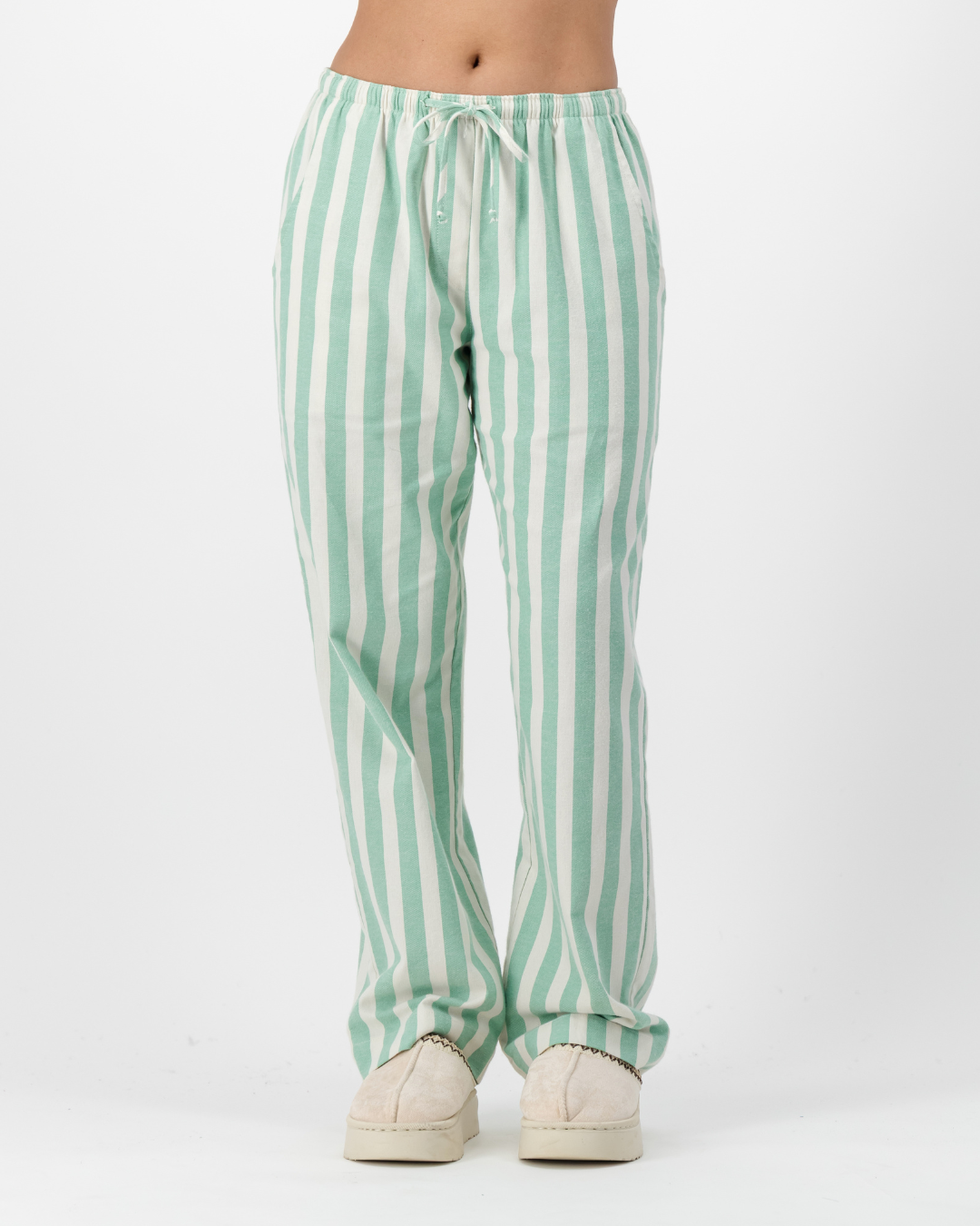 Womens Lounge Pants - Yoko Stone on Green