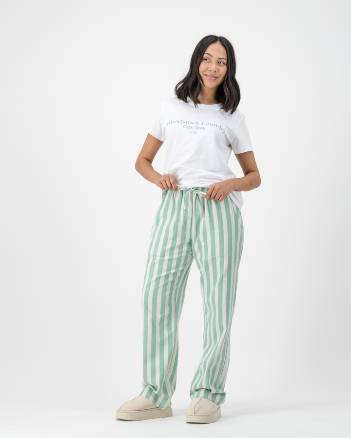 Womens Lounge Pants - Yoko Stone on Green