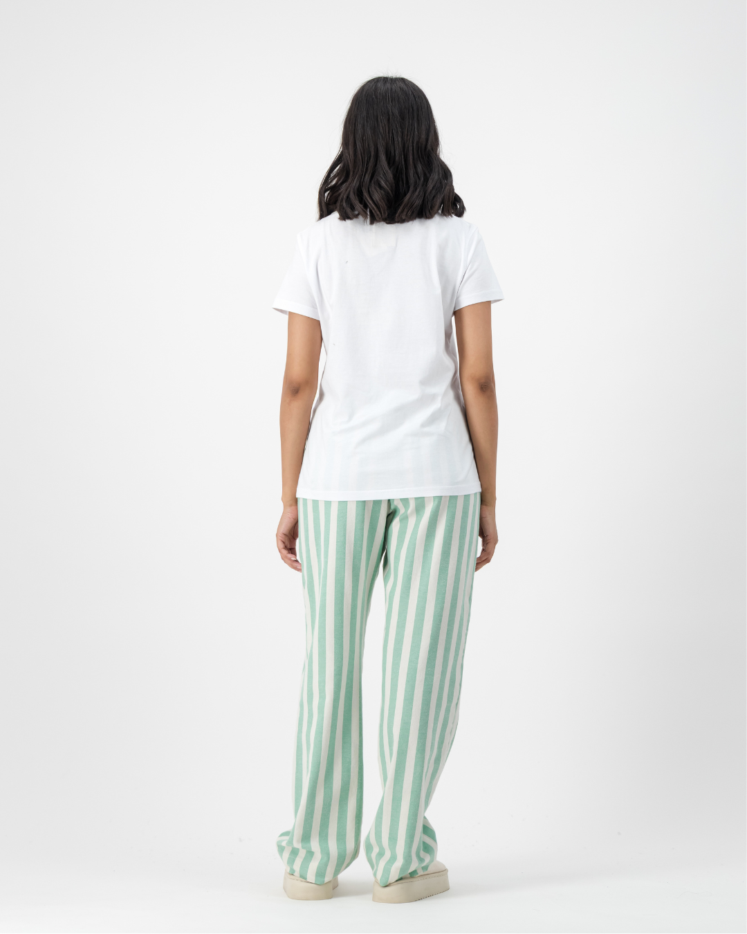 Womens Lounge Pants - Yoko Stone on Green