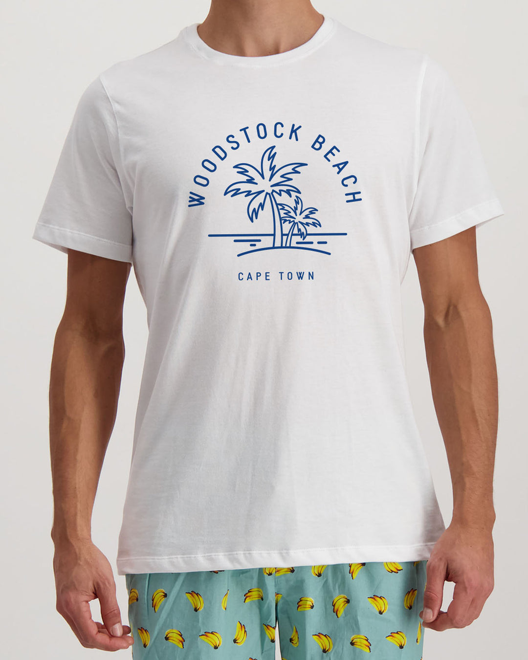 Mens T-Shirt Woodstock Beach White - Woodstock Laundry SA