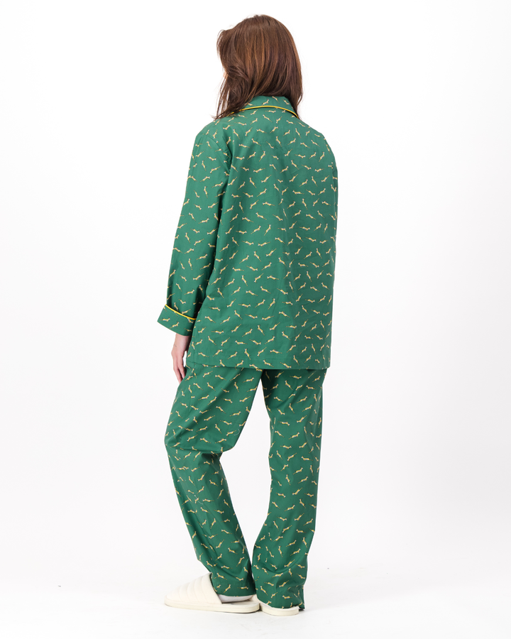 Womens Long Pyjamas - Custom Springboks Yellow Bok on Green