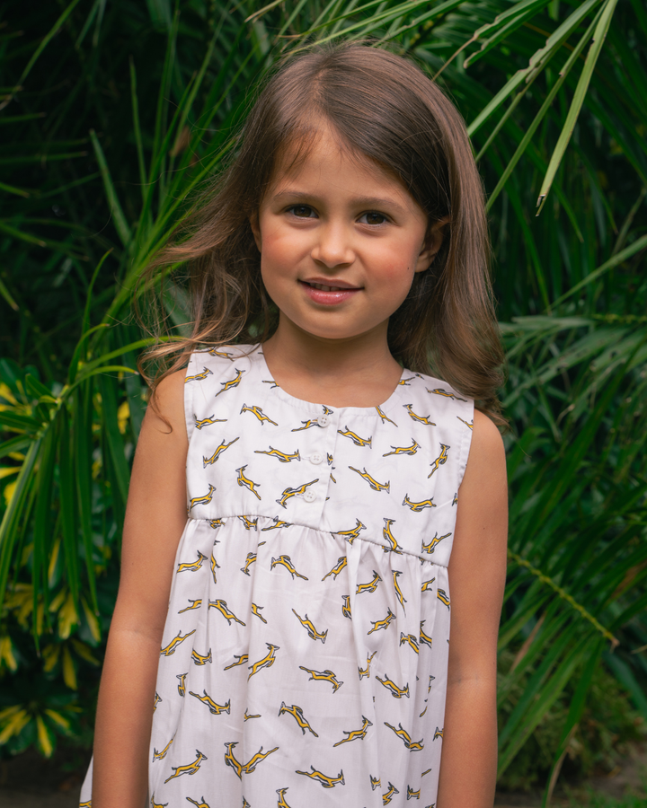 Girls Nighty - Custom Springboks Yellow Bok on White