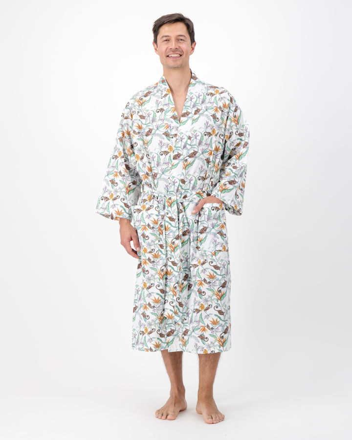Adults Kimono - Nag Apies on White