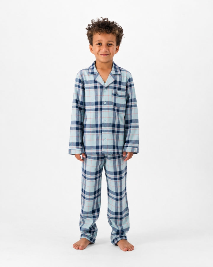 Boys Long Pyjamas - Billy on Turquoise