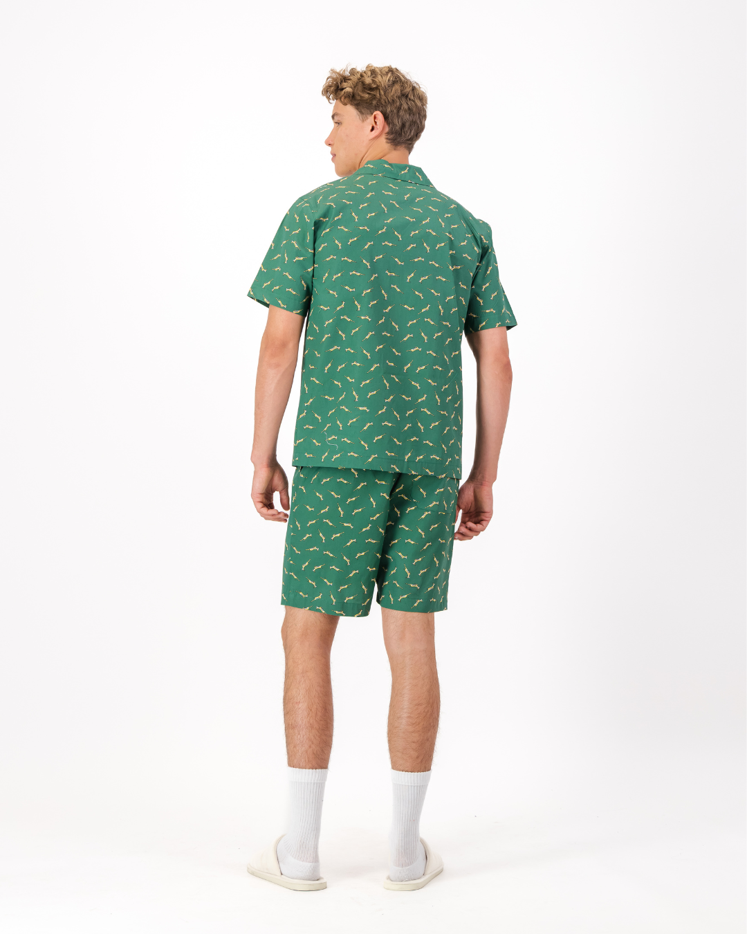 Mens Short Pyjamas - Custom Springboks Yellow Bok on Green