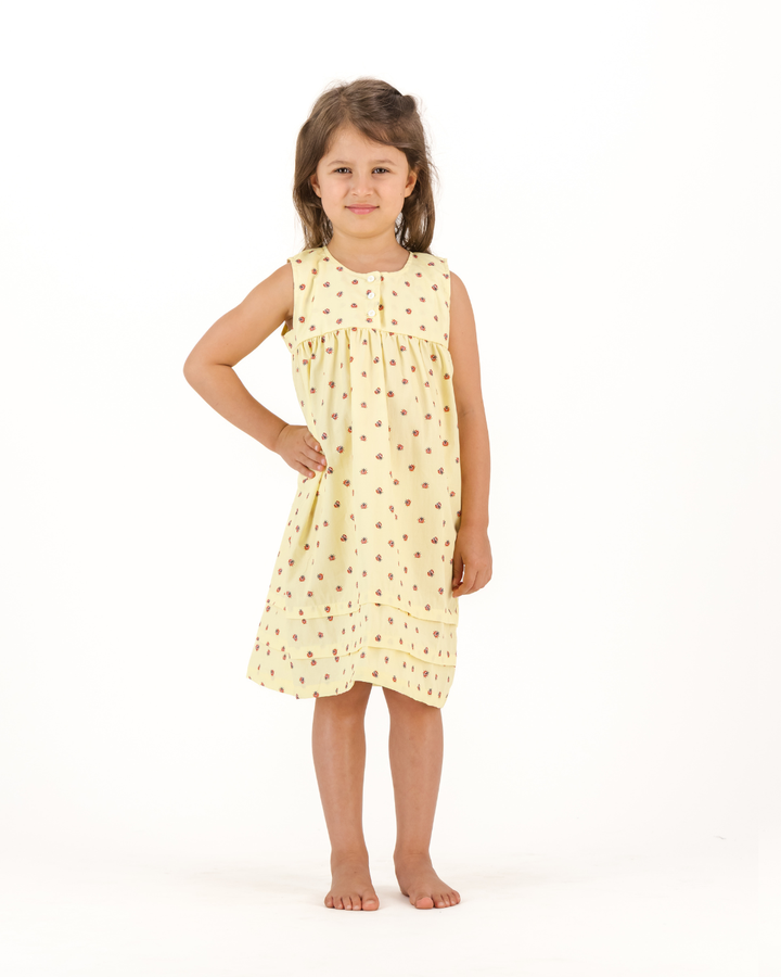 Girls Nighty - Red Lady Bugs on Yellow