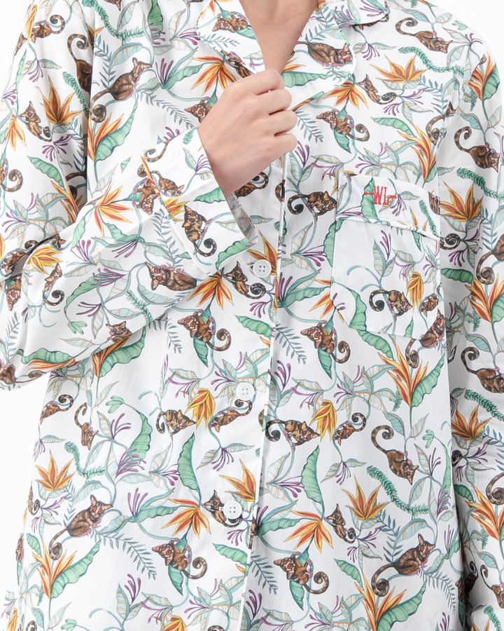 Womens Long Pyjamas - Nag Apies on White