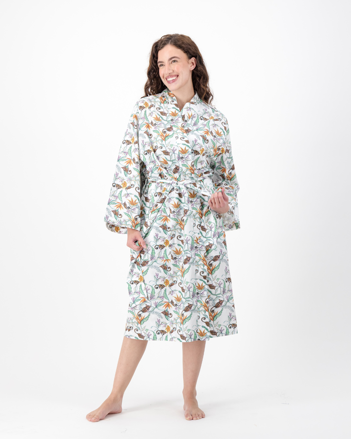 Adults Kimono - Nag Apies on White