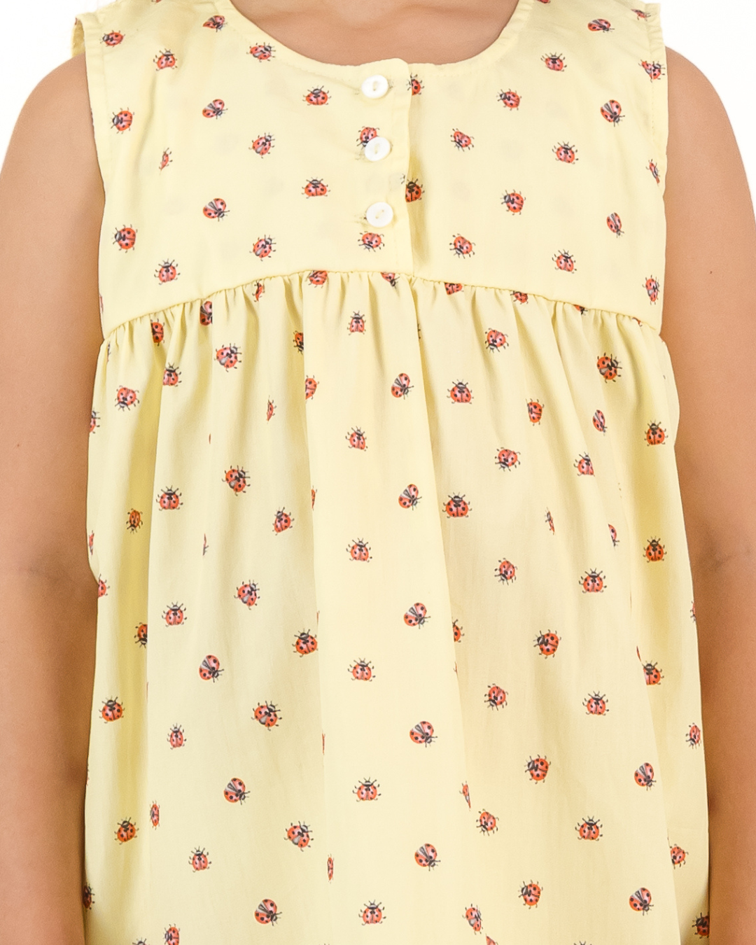 Girls Nighty - Red Lady Bugs on Yellow