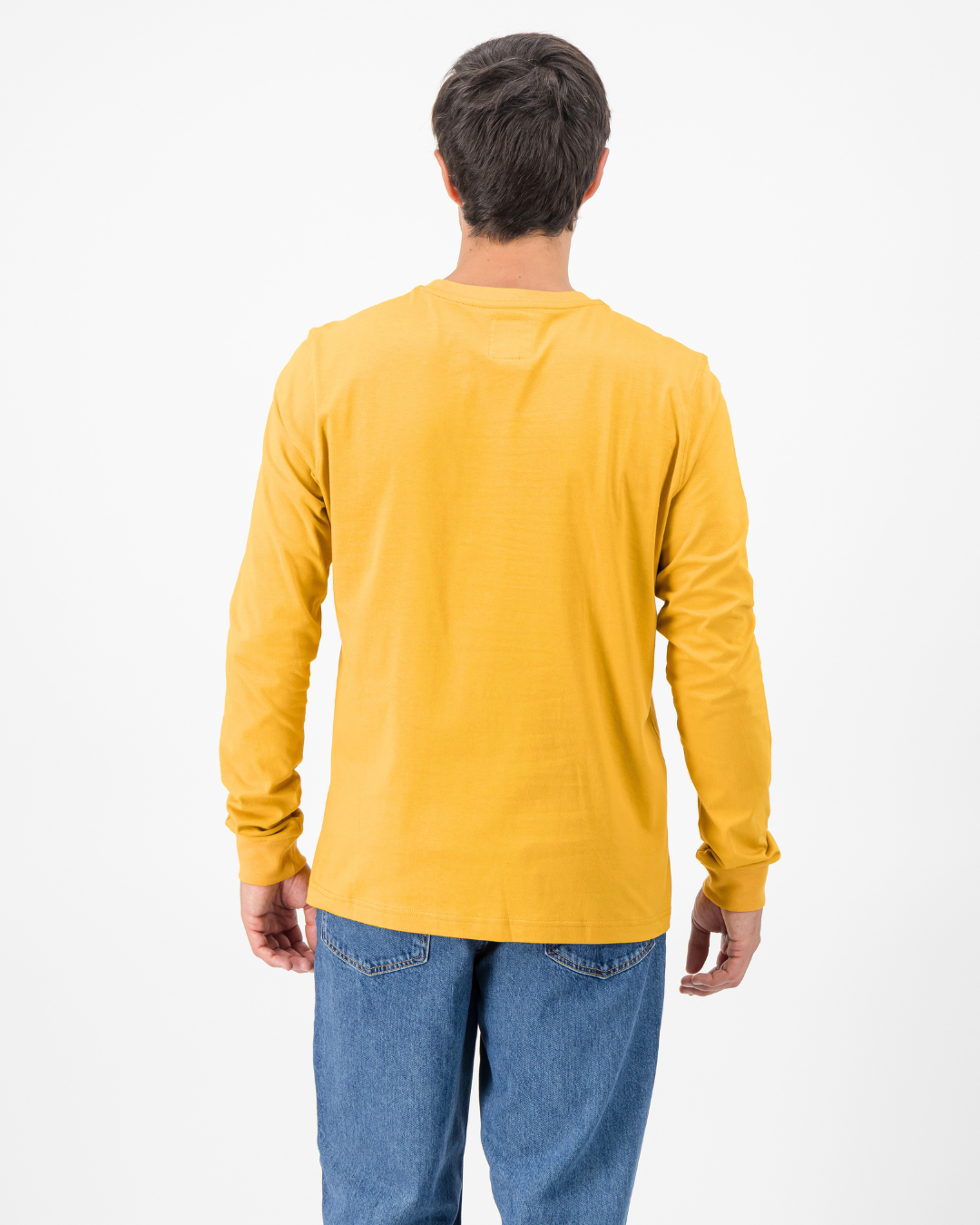 Mens Long-Sleeve T-Shirt - Wild Dog on Mustard