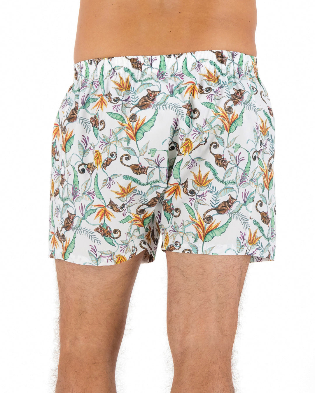 Mens Boxer Shorts - Nag Apies on White