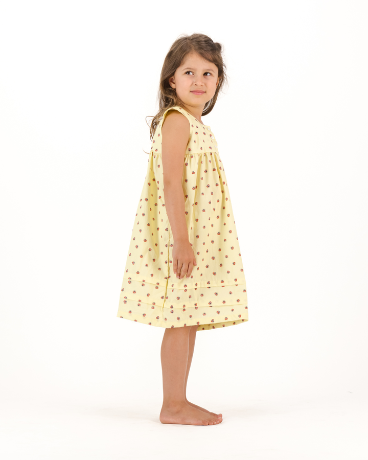 Girls Nighty - Red Lady Bugs on Yellow