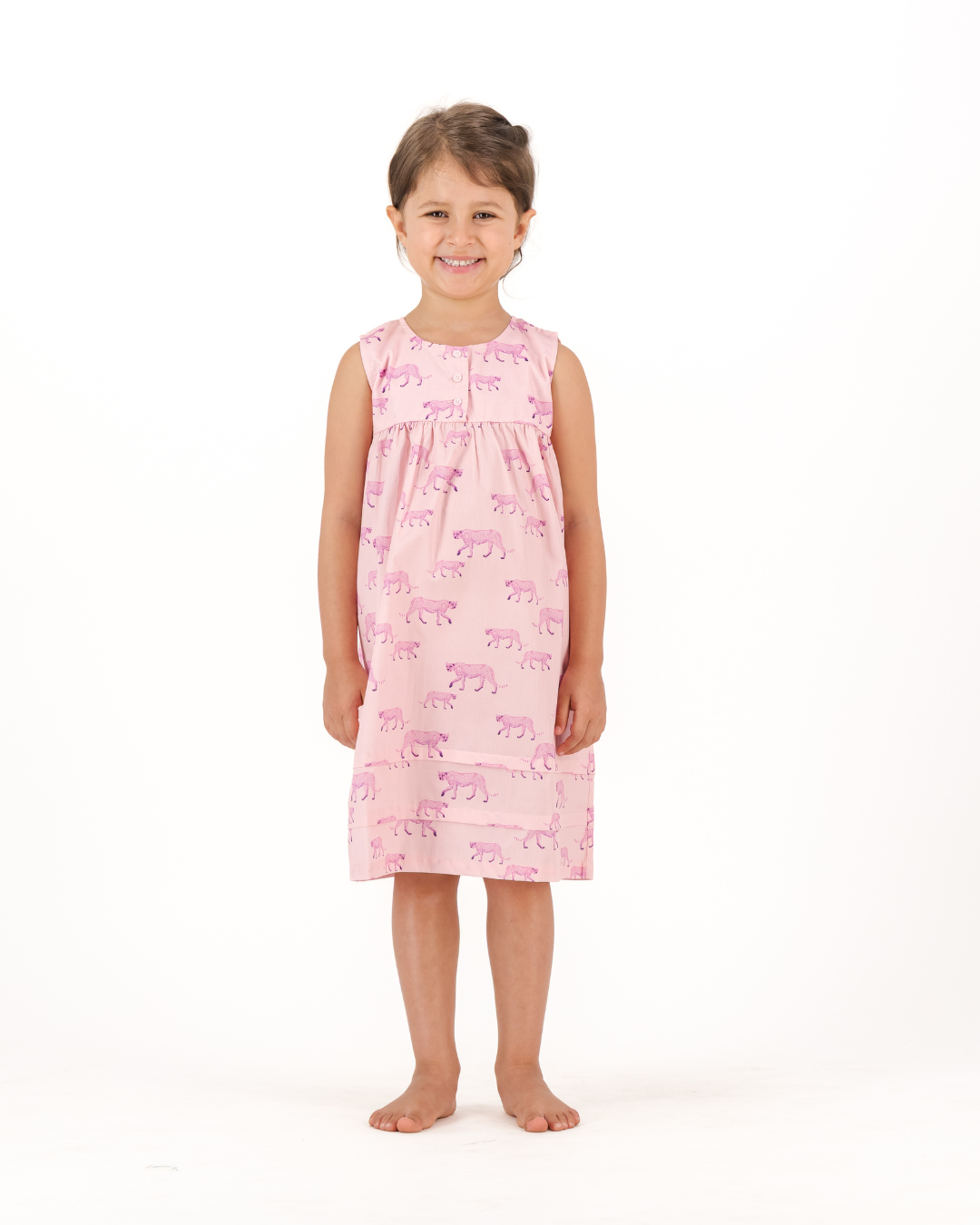 Girls Nighty - Pink Cheetahs on Pink