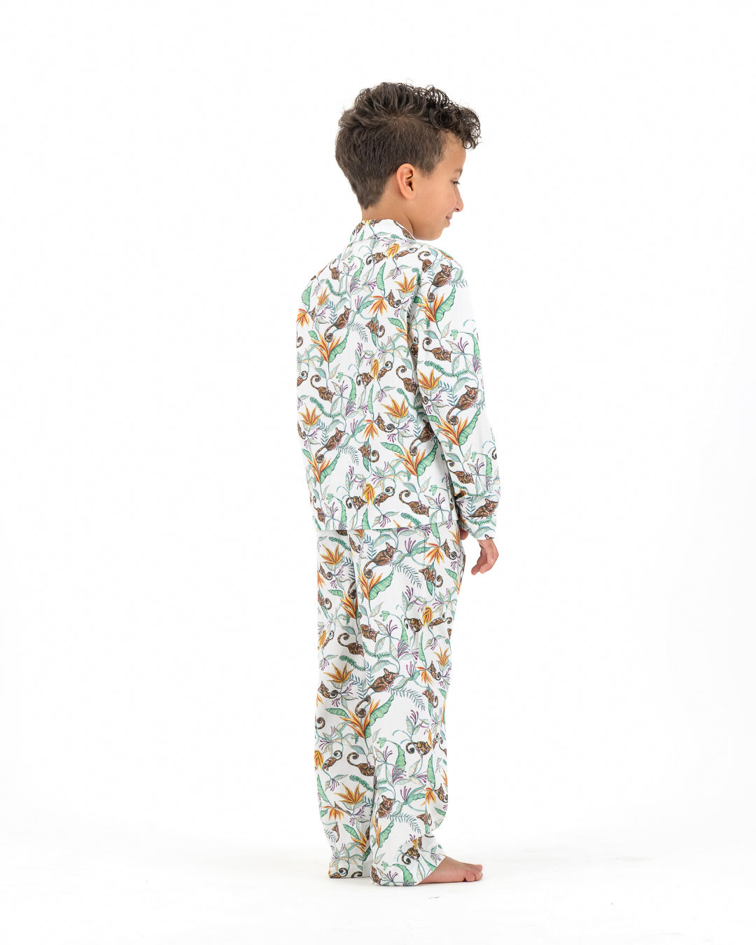 Boys Long Pyjamas - Nag Apies on White