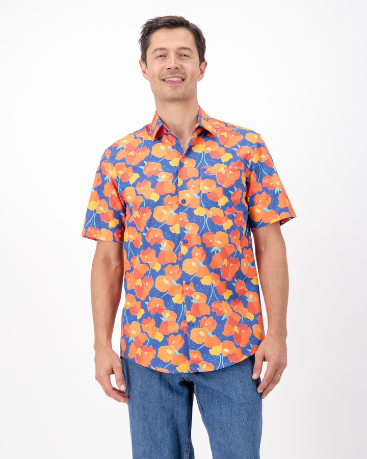 Mens Holiday Shirt - Empire on Orange