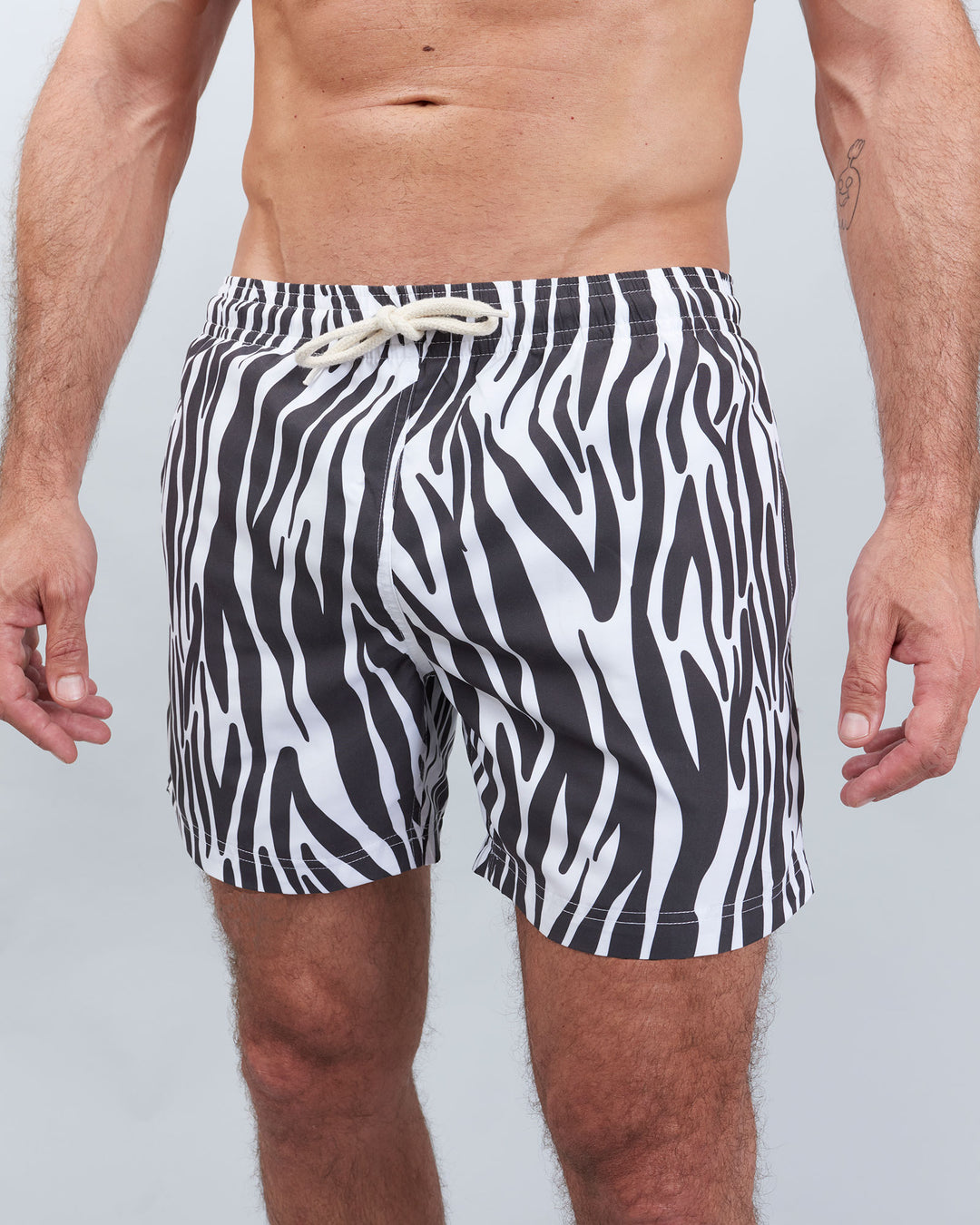 Mens Swim Shorts Zebra Front - Woodstock Laundry