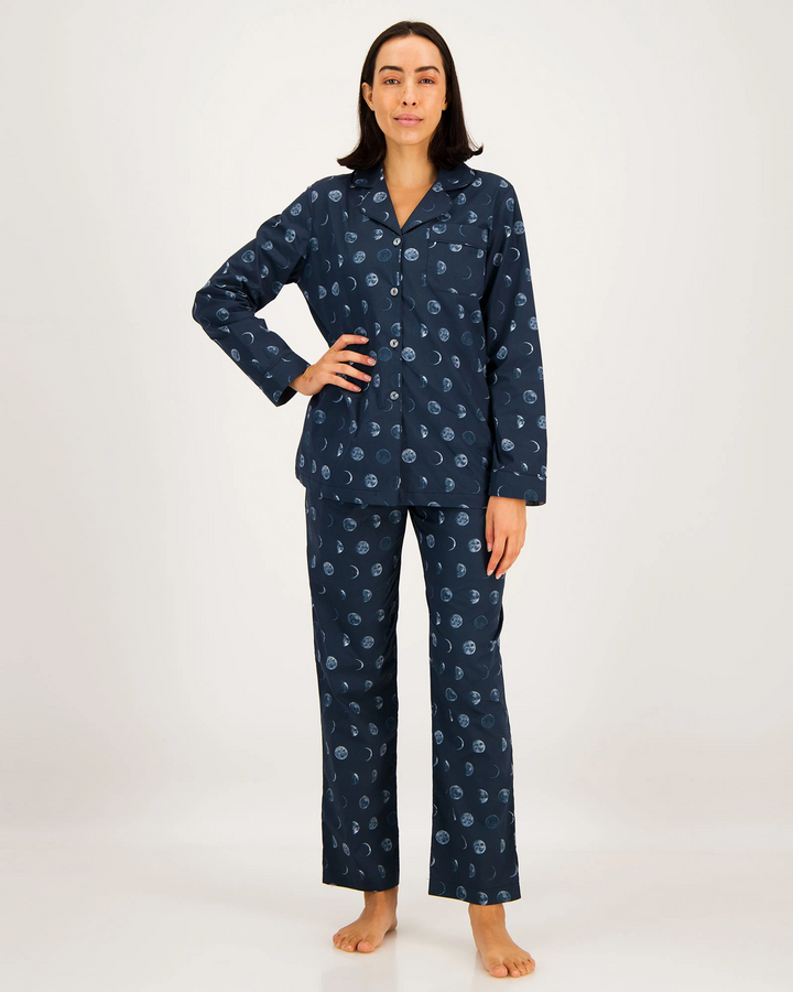 Womens Long Pyjamas - Moons