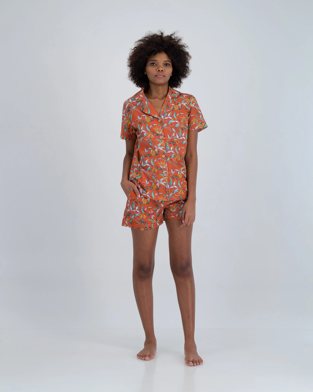 Womens Short Pyjamas - Nag Apies Orange