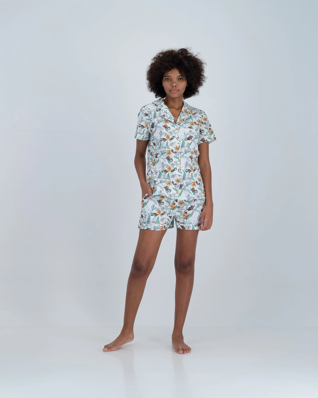 Womens Short Pyjamas - Nag Apies White