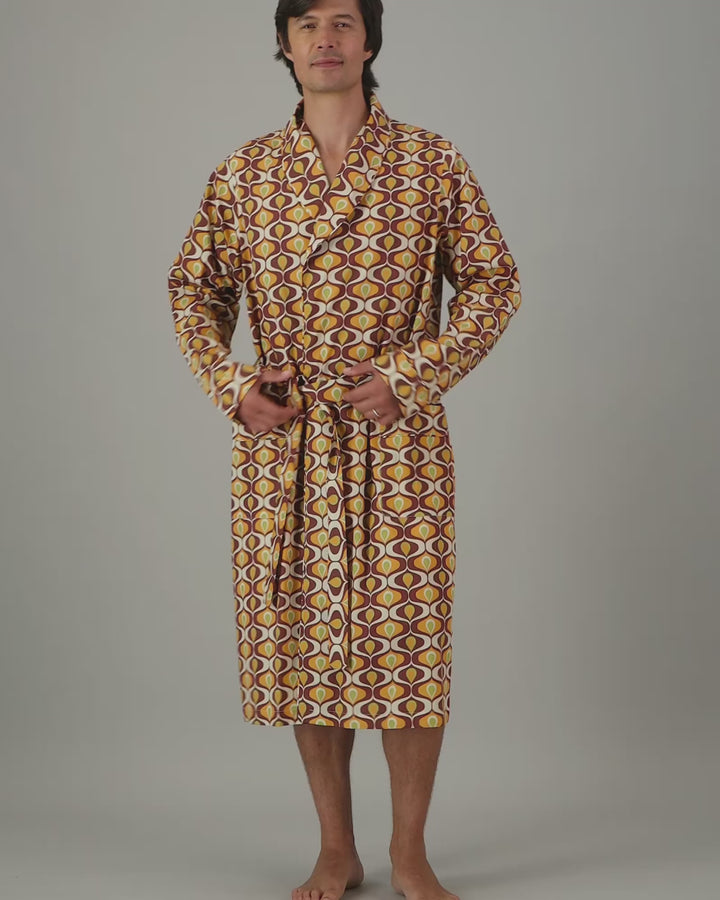 Mens Dressing Gown - Funky Fondue Video - Woodstock Laundry