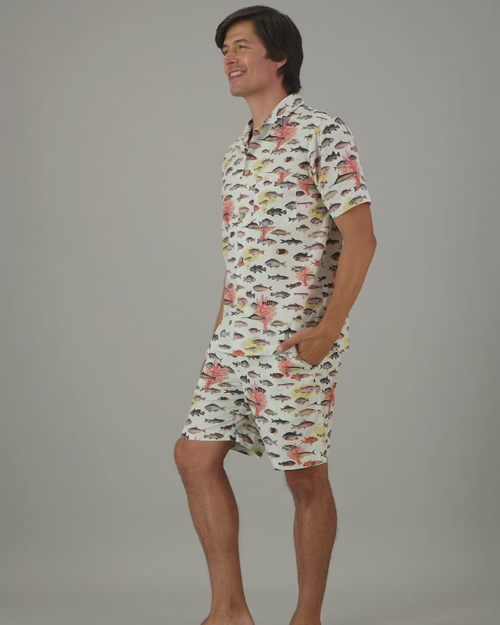 Mens Short Pyjamas - Fish Video - Woodstock Laundry