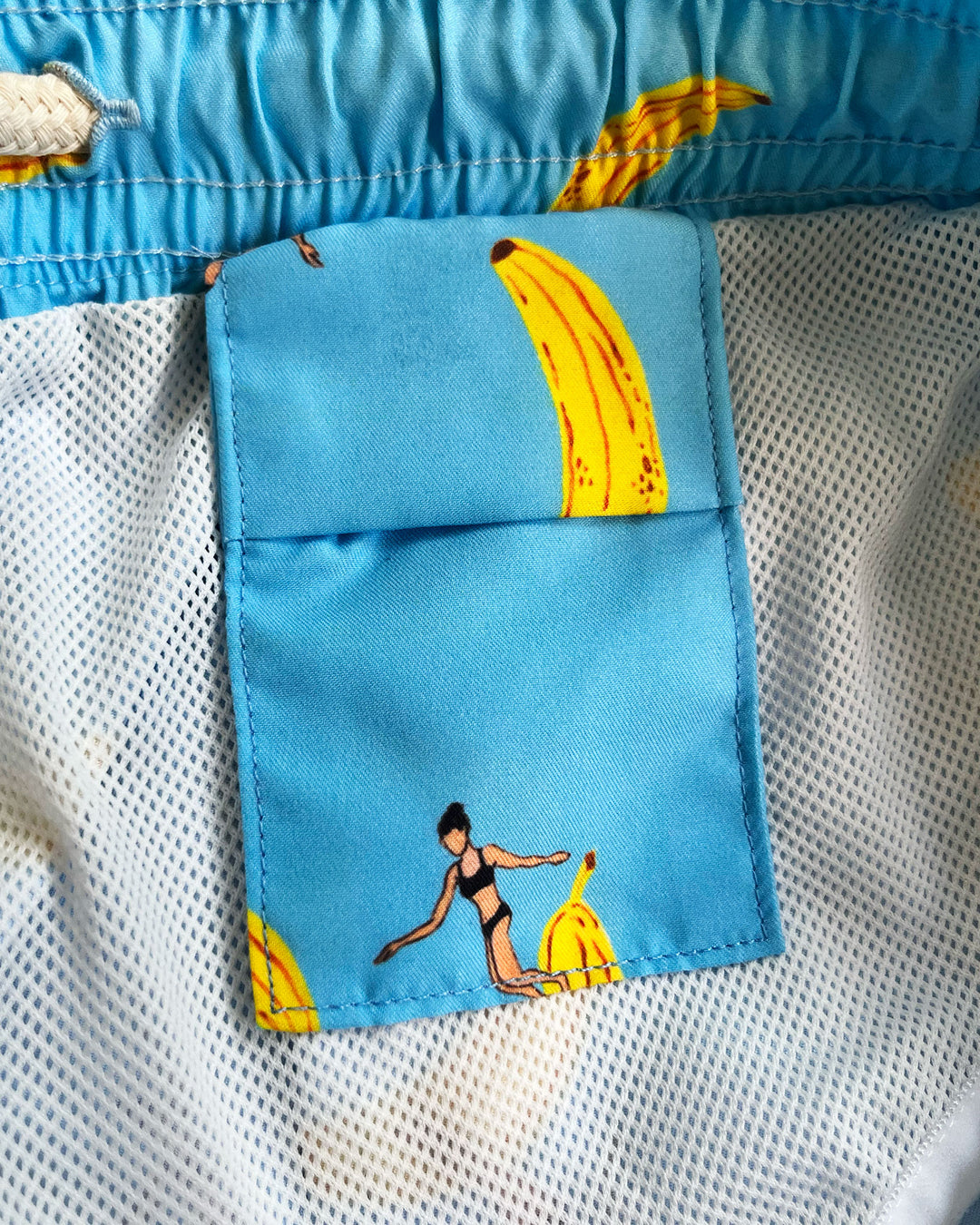 Mens Swim Shorts Banana Boards Pocket - Woodstock Laundry