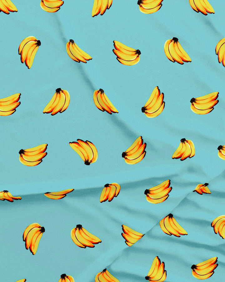 Mens Lounge Shorts - Bananas on Blue