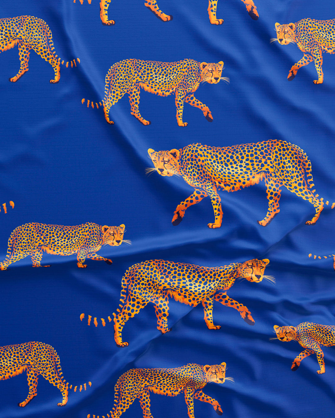 Mens Long Pyjamas Blue Cheetahs