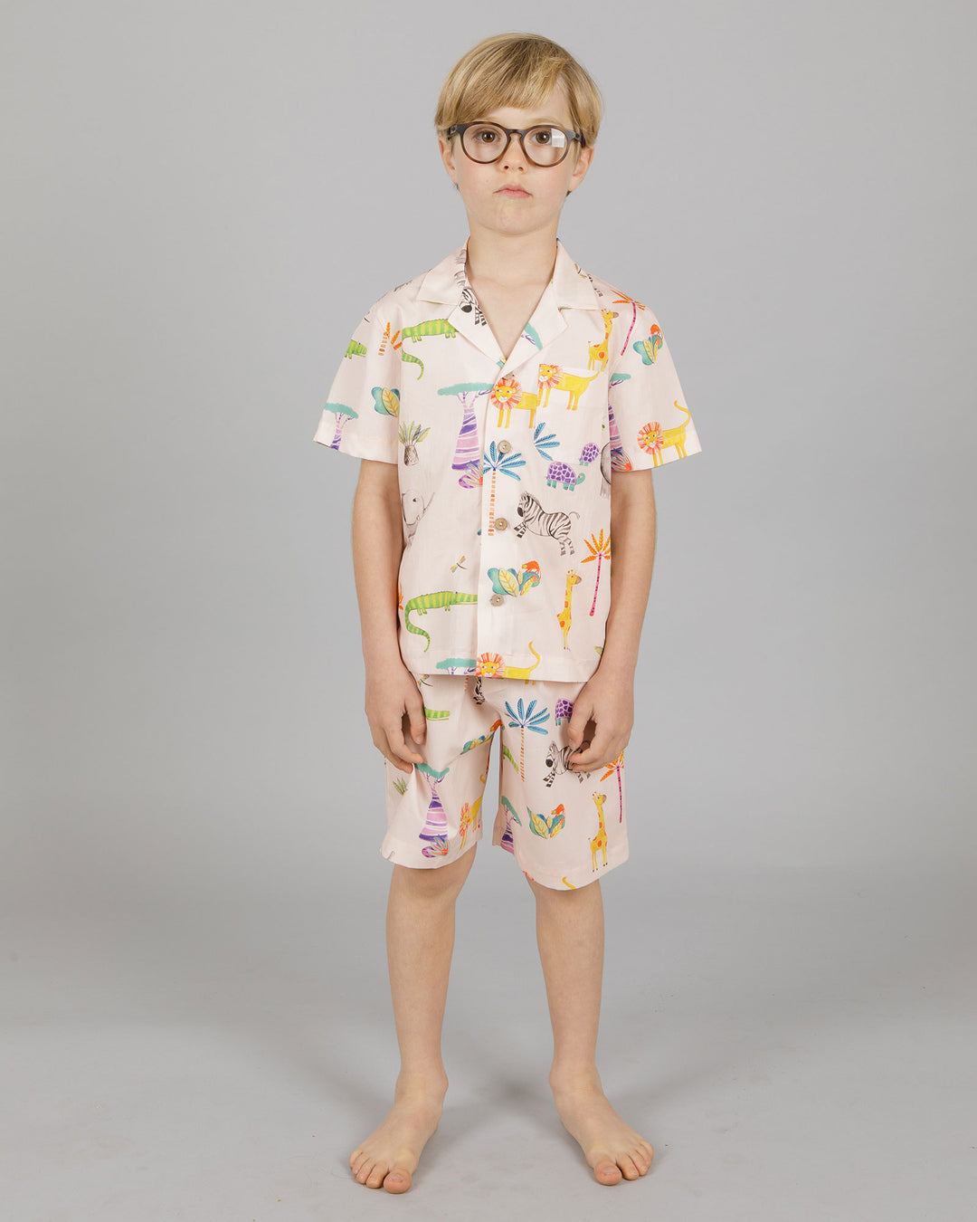 Boys Short Pyjamas Safari Front - Woodstock Laundry