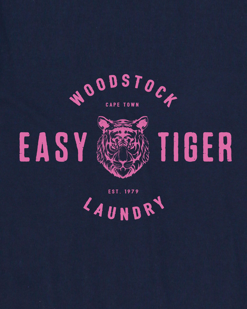 Mens T-Shirt Easy Tiger Navy Artwork - Woodstock Laundry SA