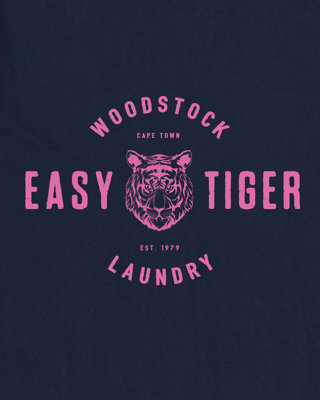 Mens T-Shirt Easy Tiger Navy Artwork - Woodstock Laundry SA