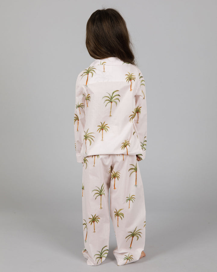 Girls Long Pyjamas Palm Beach Back - Woodstock Laundry