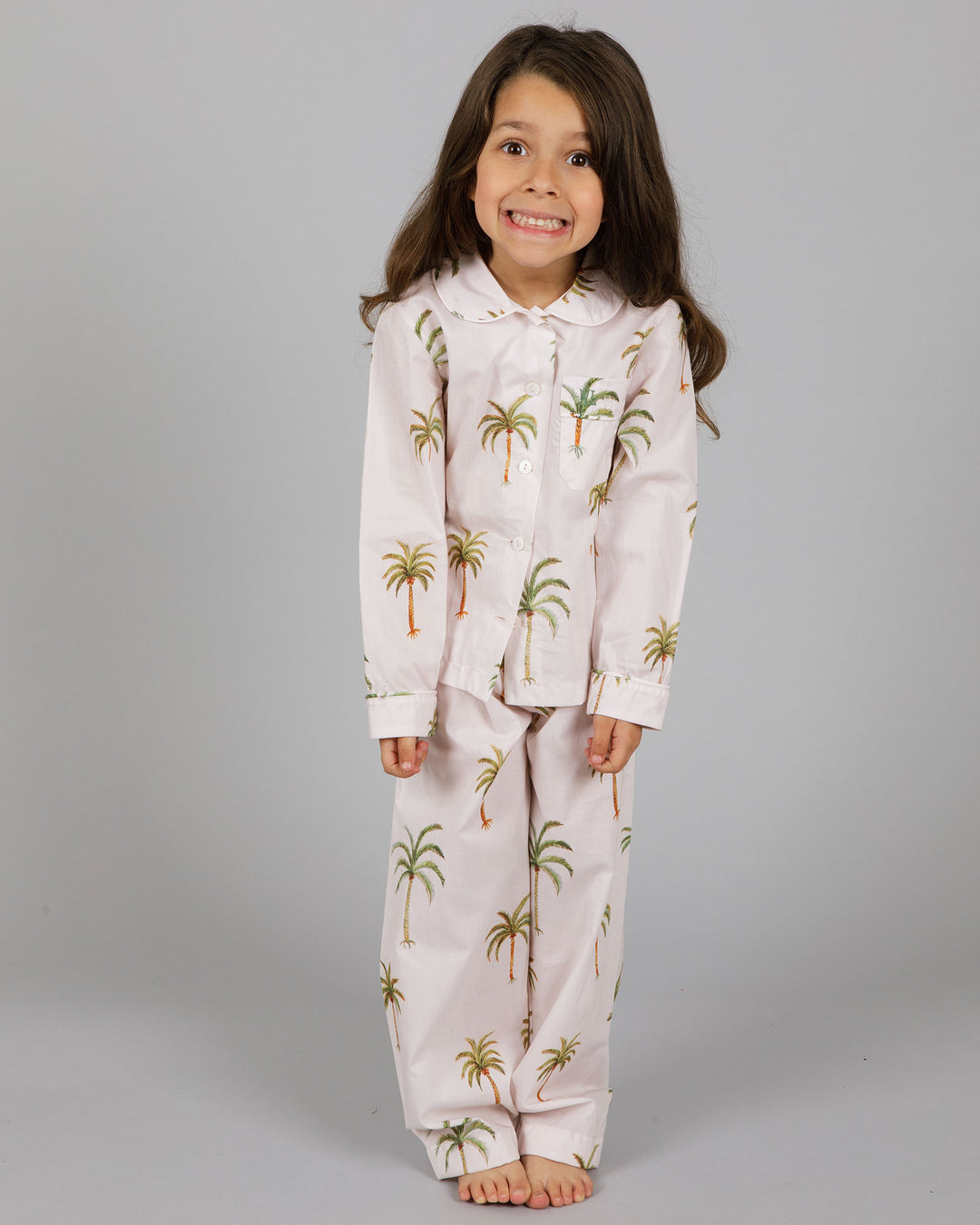 Girls Long Pyjamas Palm Beach Front - Woodstock Laundry