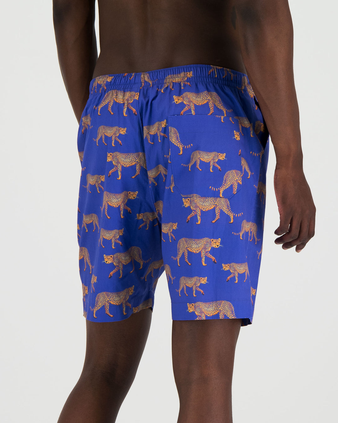 Mens Lounge Shorts - Blue Cheetahs