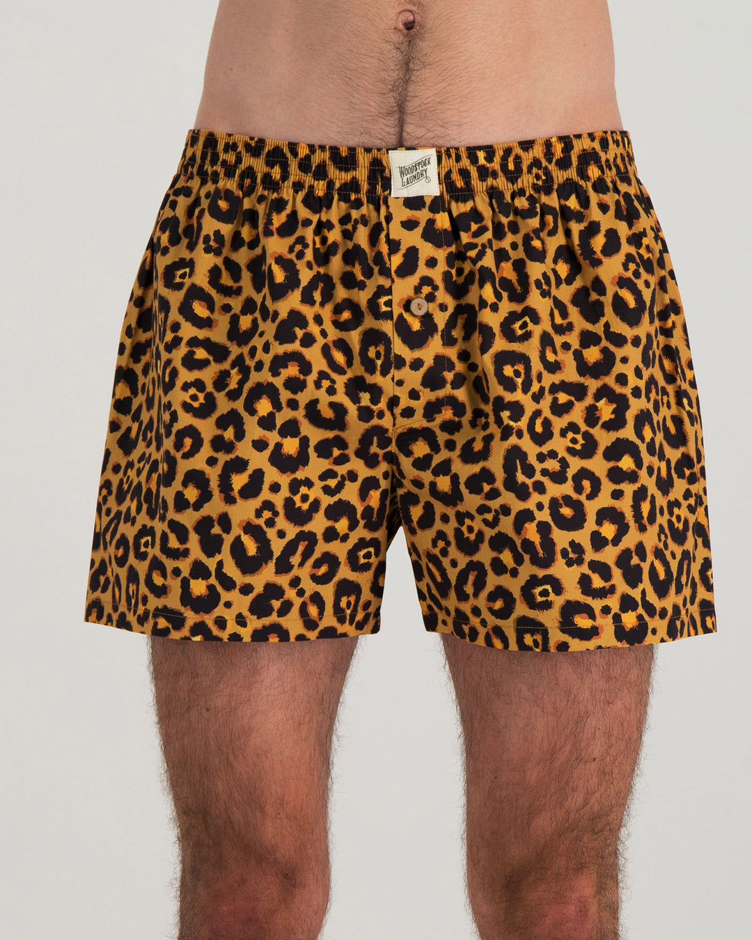 Mens Boxer Shorts Leopard Front