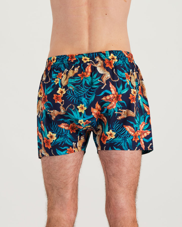 Mens Boxer Shorts - Jungle Cheetahs Navy