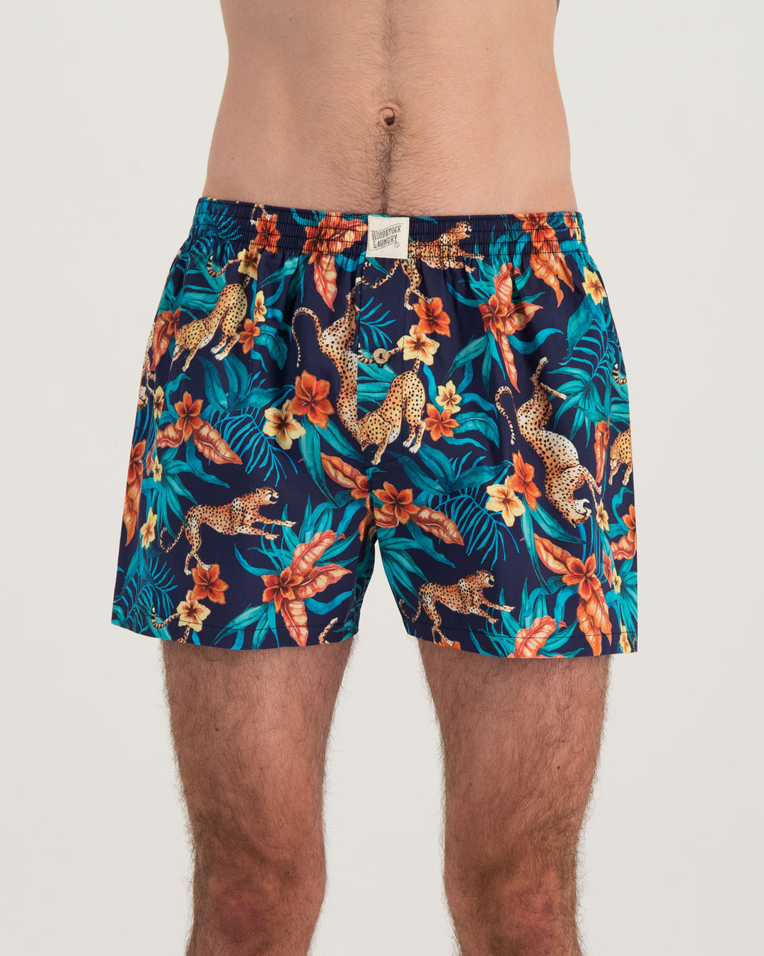 Mens Boxer Shorts - Jungle Cheetahs Navy