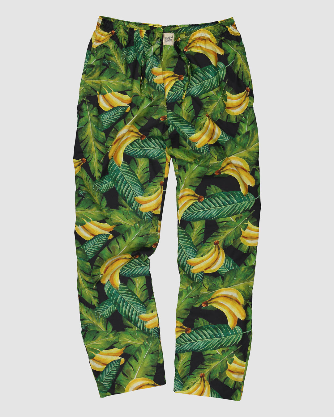 Mens Lounge Pants Bananas On Leaves Front - Woodstock Laundry
